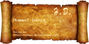 Hummel Dávid névjegykártya
